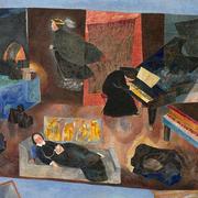 Maria Yudina on the "House in Sections" painting by Tatiana Glebova and Alisa Poret, 1931